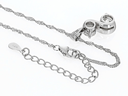 2.15ctw Strontium Titanate Rhodium Over Silver Pendant & 18 Inch Singapore Chain