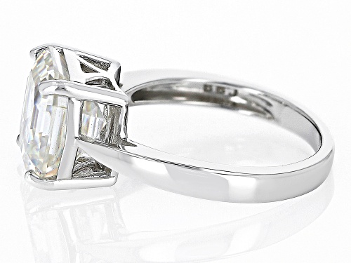 6.25ct Asscher Cut Strontium Titanate Rhodium Over Silver Ring - Size 9