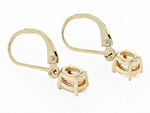 1.90ctw Oval Strontium Titanate 18K Yellow Gold Over Silver Earrings