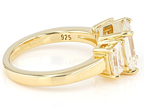 4.70ctw Emerald Cut Strontium 18K Yg Over Sterling Silver Ring - Size 8