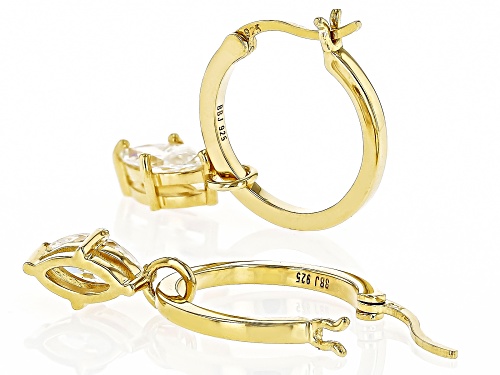 1.60ctw Marquise Strontium Titanate 18K Yellow Gold Over Silver Earrings