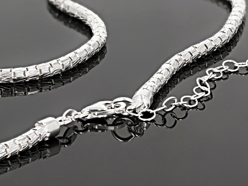 Sterling Silver Round Diamond Cut Designer Chain Necklace 16.5 Inch with 2 inch extender - Size 16.5