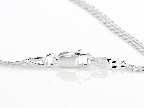 Sterling Silver Diamond Cut Curb 18 inch and 22 inch Chain Necklace Set of Two