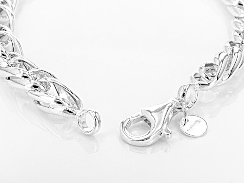 Sterling Silver Hollow Multi-Linked Curb Bracelet - Size 7.5