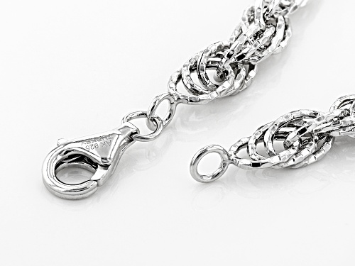 Sterling Silver Bold Diamond Cut Singapore Chain Bracelet 8 Inch - Size 8