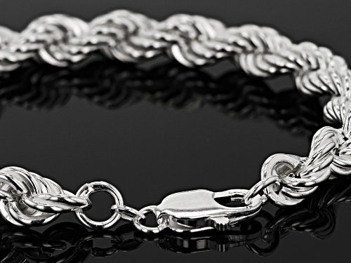 Sterling Silver 8MM Bevelled Rope Bracelet 8 Inch - Size 8