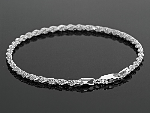 Sterling Silver 2.5MM Rope Bracelet 7.5 Inch - Size 7.5