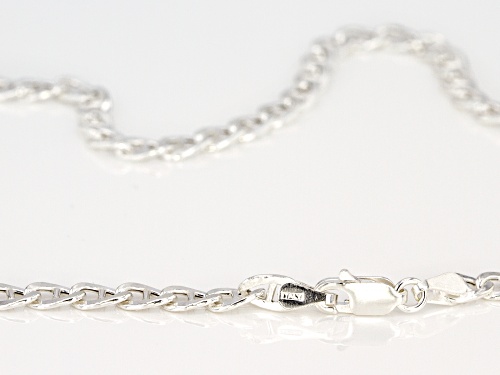 Sterling Silver 3.8MM Mariner Flat Chain Necklace 20 Inch - Size 20