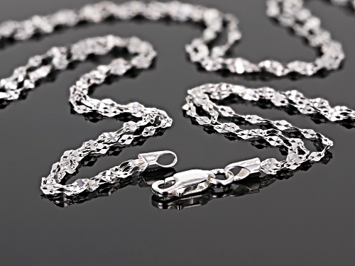 Sterling Silver Triple Strand Flat Cable Chain Necklace 18 Inch - Size 18