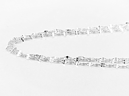 Sterling Silver Triple Strand Flat Cable Chain Necklace 20 Inch - Size 20