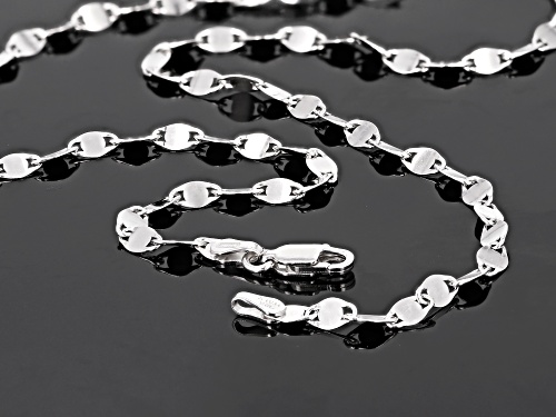 Sterling Silver 3MM Mirror Link Chain Necklace 18 Inch - Size 18