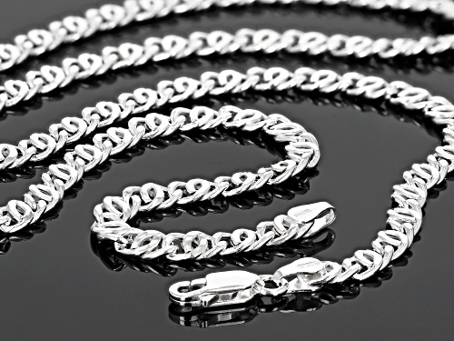 Sterling Silver 4MM Birdeye Chain Necklace 20 Inch - Size 20