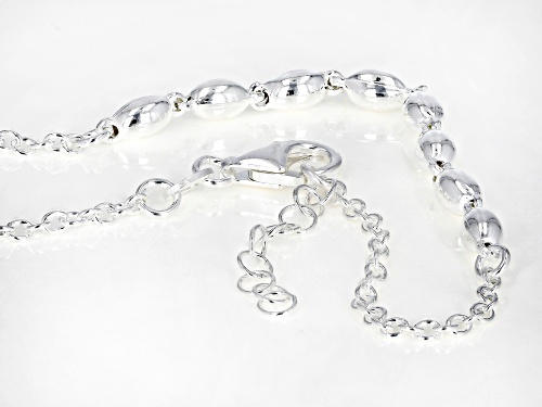 Sterling Silver Bead Bracelet 7 Inch With 1 Inch Extender - Size 7