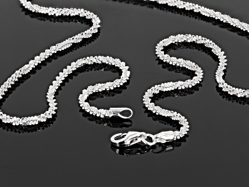 Sterling Silver Polished Spiral Link Chain Necklace 24 Inch - Size 24