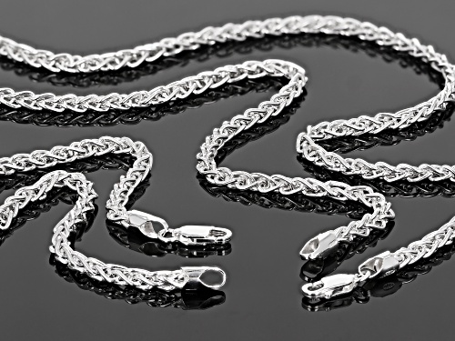 Sterling Silver Wheat Chain 18 Inch & Bracelet 7.5 Inch