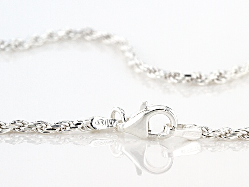 Sterling Silver Diamond Cut Rope Chain Necklace 18