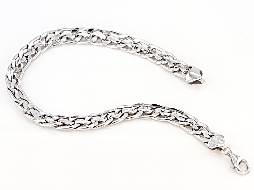 Designer Curb Link Sterling Silver Bracelet 8 Inch - Size 8
