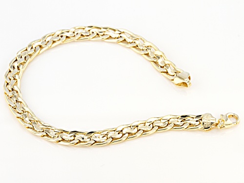 Designer Curb Link 18K Yellow Gold Over Sterling Silver Bracelet 8 Inch - Size 8