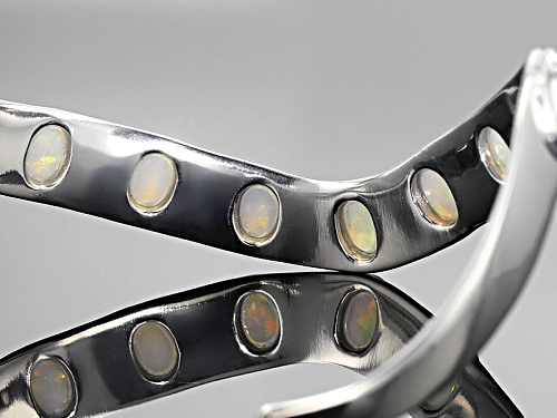 Southwest Style By Jtv™ 4.86ctw 7x5mm Oval Ethiopian Opal Sterling Silver Cuff Bracelet - Size 8