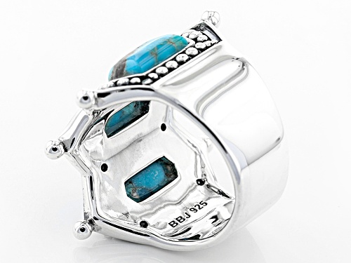 Southwest Style By Jtv™ 10x5mm Fancy Shape Turquoise Sterling Silver Ring - Size 6
