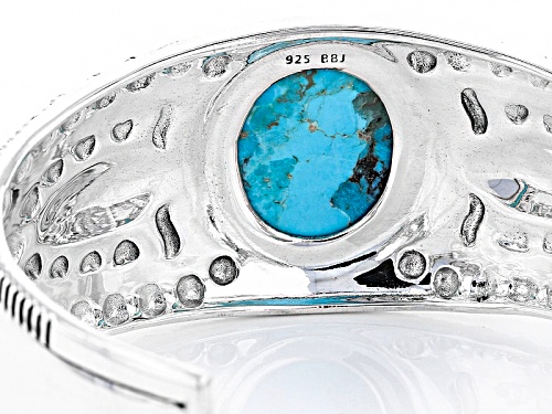 Southwest Style By Jtv™ 24x20mm Oval Turquoise Sterling Silver Tribal Cuff Bracelet