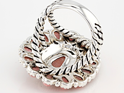 Southwest Style By Jtv™ 9x4mm And 5x3mm Pear Shape Rhodochrosite Sterling Silver Ring - Size 5