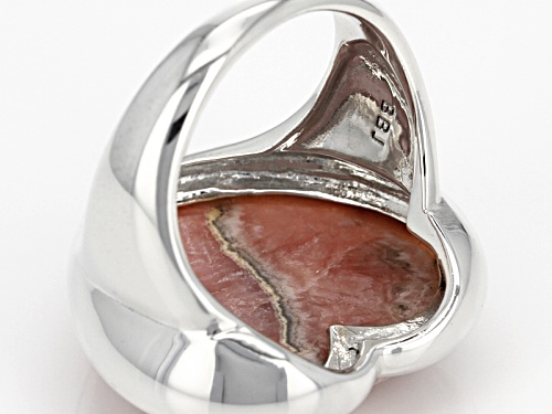 Southwest Style By Jtv™ 20mm Heart Shape Cabochon Rhodochrosite Sterling Silver Ring - Size 5