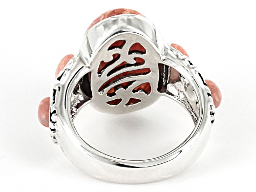 Southwest Style By Jtv™ Oval And Crescent Shape Cabochon Rhodochrosite Sterling Silver Ring - Size 5