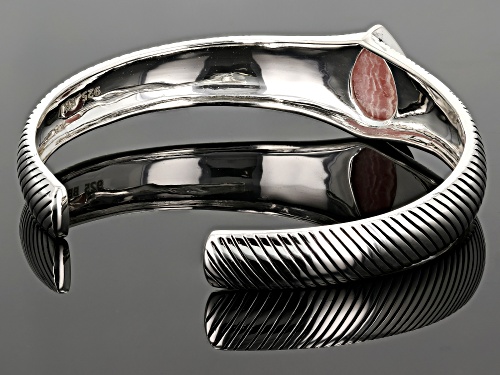 Southwest Style by JTV™ 16x11mm pear shape cabochon rhodochrosite sterling silver cuff bracelet - Size 8