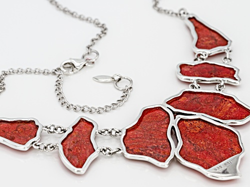 Southwest Style by JTV™ free-form red coral sterling silver necklace - Size 18