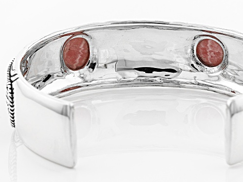 Southwest Style by JTV™ 12x10mm oval & 10mm round rhodochrosite sterling silver cuff bracelet - Size 8.5