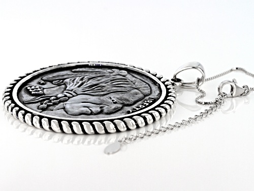 Southwest Style by JTV™ sterling silver reversible coin pendant with chain