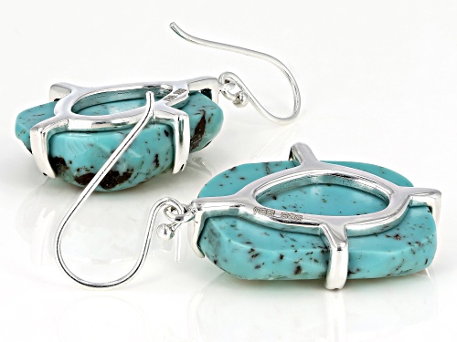 Southwest Style by JTV™ free-form turquoise rough sterling silver dangle earrings