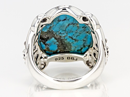 Southwest Style by JTV™ 20x16mm pear shape Kingman turquoise sterling silver solitaire ring - Size 7