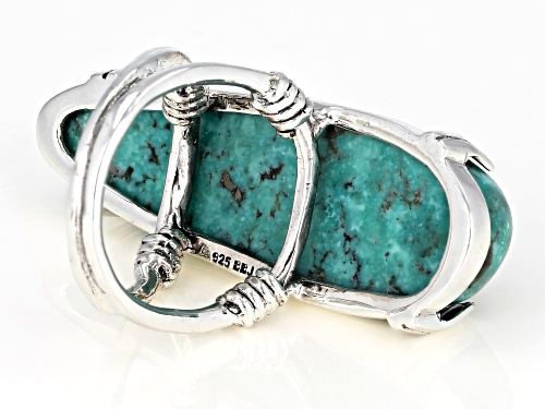 Southwest Style by JTV™ free-form turquoise sterling silver statement ring - Size 7