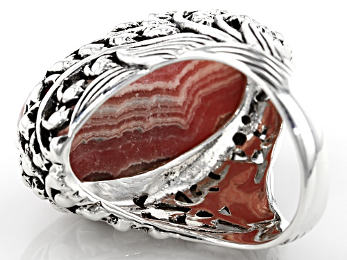 Southwest Style By JTV™ 25x13mm Oval Rhodochrosite Solitaire Sterling Silver Ring - Size 7