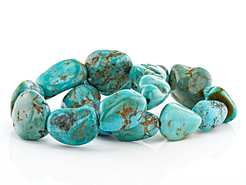 Southwest Style By JTV™ Free-Form Turquoise Nugget Two Stackable Stretch Bracelets Set - Size 7