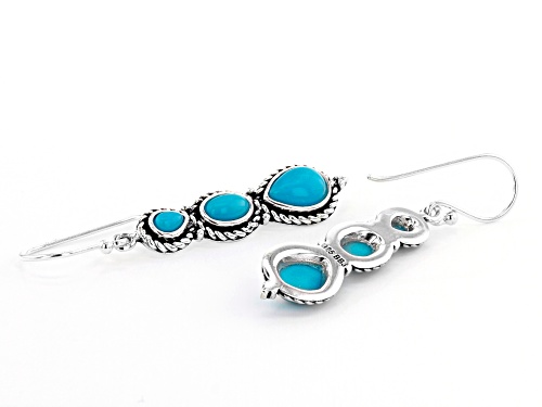 Southwest Style Of JTV™ Mix Shape Turquoise Rhodium Over Sterling Silver Earrings