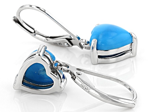 Southwest Style By JTV™ 8mm Heart Shape Sleeping Beauty Turquoise Rhodium Over Silver Earrings