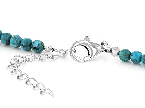 Southwest Style By JTV™ Blended Turquoise And Spiny Oyster Shell Rhodium Over Silver Bead Necklace - Size 18