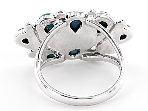 Southwest Style By JTV™ Mixed Shape Blue Turquoise Rhodium Over Silver Ring - Size 8