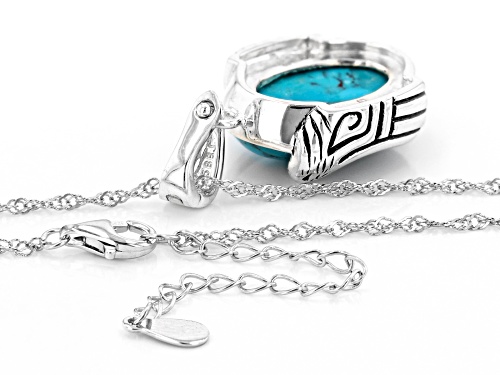 Southwest Style By JTV™ Freeform Blue Turquoise Rhodium Over Silver Eagle Enhancer with 18