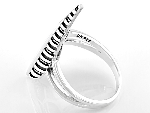 Southwest Style By JTV™ Oxidized Rhodium Over Sterling Silver Leaf Ring - Size 8