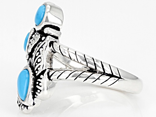 Southwest Style By JTV™ Sleeping Beauty Turquoise Rhodium Over Silver Butterfly Ring - Size 8