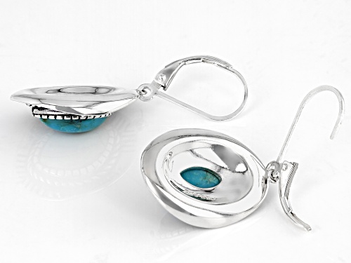 Southwest Style By JTV™ Blue Turquoise Rhodium Over Silver Solitaire Dangle Earrings