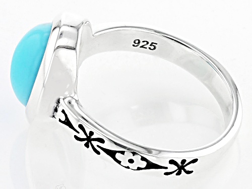 Southwest Style by JTV™ Oval Sleeping Beauty Turquoise Sterling Silver Ring 10x8mm - Size 10