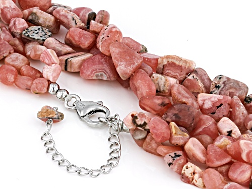Southwest Style by JTV™ 3-Strand Pink Nugget Rhodochrosite Sterling Silver Necklace - Size 18