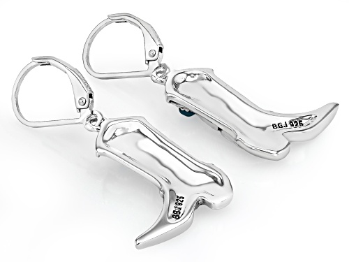 Southwest Style by JTV™2mm Blue Turquoise Sterling Silver Cowboy Boot Earrings