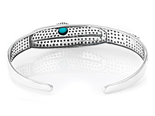 Southwest Style by JTV™ Sleeping Beauty Turquoise Sterling Silver Feather Cuff Bracelet