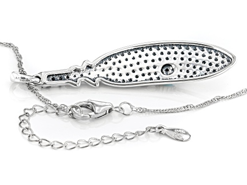 Southwest Style by JTV™ 4mm Sleeping Beauty Turquoise Sterling Silver Feather Pendant With Chain
